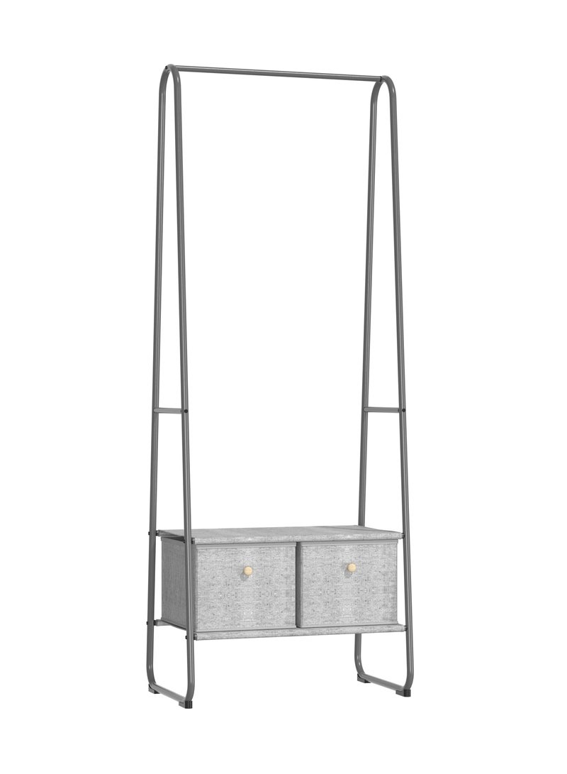 fashionhome Premium Modern Metal Clothes Rack with Fabric Storage Boxes, Freestanding Clothing Rack，Garment Rack, Standing Metal Sturdy Clothing Rack 170x40x64 cm  - Image 5