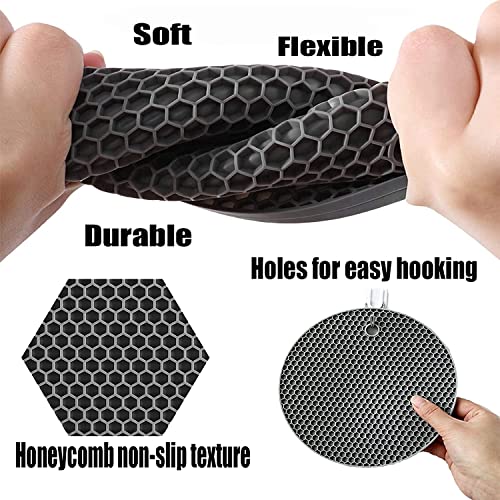 TASKHOUSE Silicone Trivet Mat Coaster for Countertop Non-Slip Hot Pad, Pans, Spoons, Dishes Pot Mat - Pack of 2 (Multicolor) - Image 5