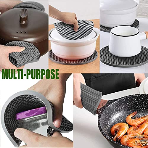 TASKHOUSE Silicone Trivet Mat Coaster for Countertop Non-Slip Hot Pad, Pans, Spoons, Dishes Pot Mat - Pack of 2 (Multicolor) - Image 3