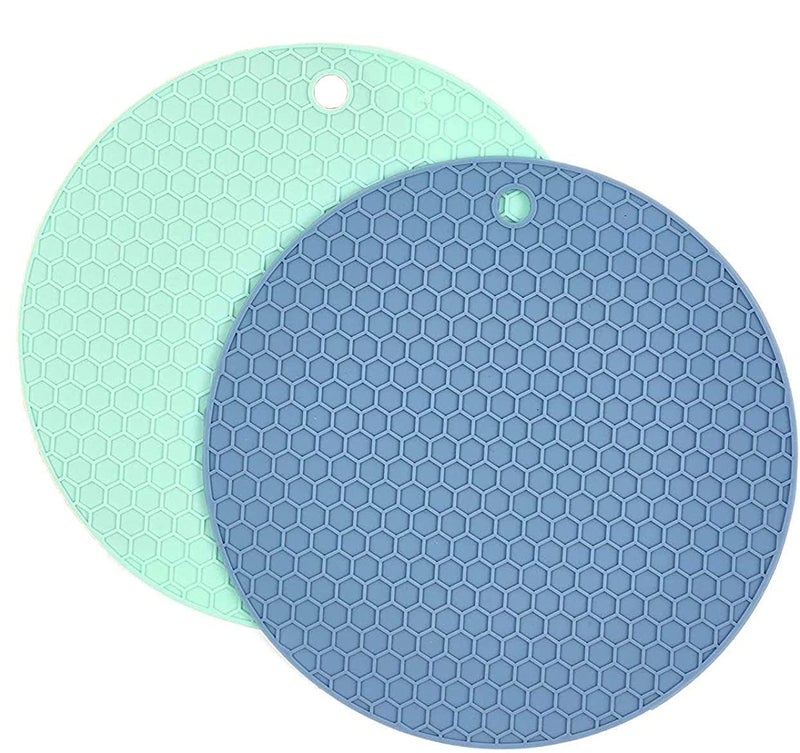 TASKHOUSE Silicone Trivet Mat Coaster for Countertop Non-Slip Hot Pad, Pans, Spoons, Dishes Pot Mat - Pack of 2 (Multicolor) - Image 1