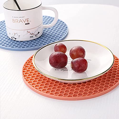 TASKHOUSE Silicone Trivet Mat Coaster for Countertop Non-Slip Hot Pad, Pans, Spoons, Dishes Pot Mat - Pack of 2 (Multicolor) - Image 2
