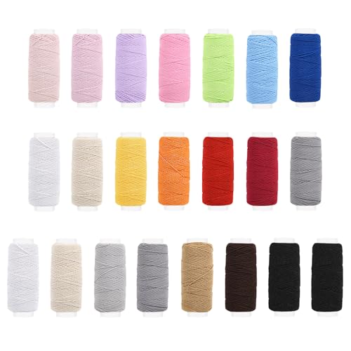 2 MULE TEAM 22PCS Elastic Thread for Sewing Machine 0.6mm, 20m Elastic Sewing Thread for Sewing Machine for Shirring,Serger,Overlock Machines Quilting Knitting,Weave,DIY - Image 1