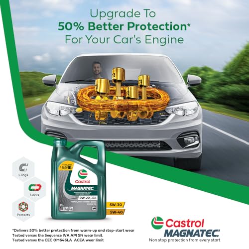 Castrol MAGNATEC 0W-20 - Engine Oil (3.5L Pack) - Full Synthetic, BS6 Ready, API SQ, ACEA C2, Dualock Technology for Petrol/CNG, Hybrid and Diesel Cars - Image 3
