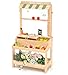 PairPear Wooden Mud Grocery Stand 2in1 Outdoor Market Stand  Mud Kitchen for Kids Outdoor Montessori Pretend Play Toy with 14 Accessories Cash Register  Play Food Ages 3 - Image 2