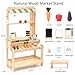 PairPear Wooden Mud Grocery Stand 2in1 Outdoor Market Stand  Mud Kitchen for Kids Outdoor Montessori Pretend Play Toy with 14 Accessories Cash Register  Play Food Ages 3 - Image 4
