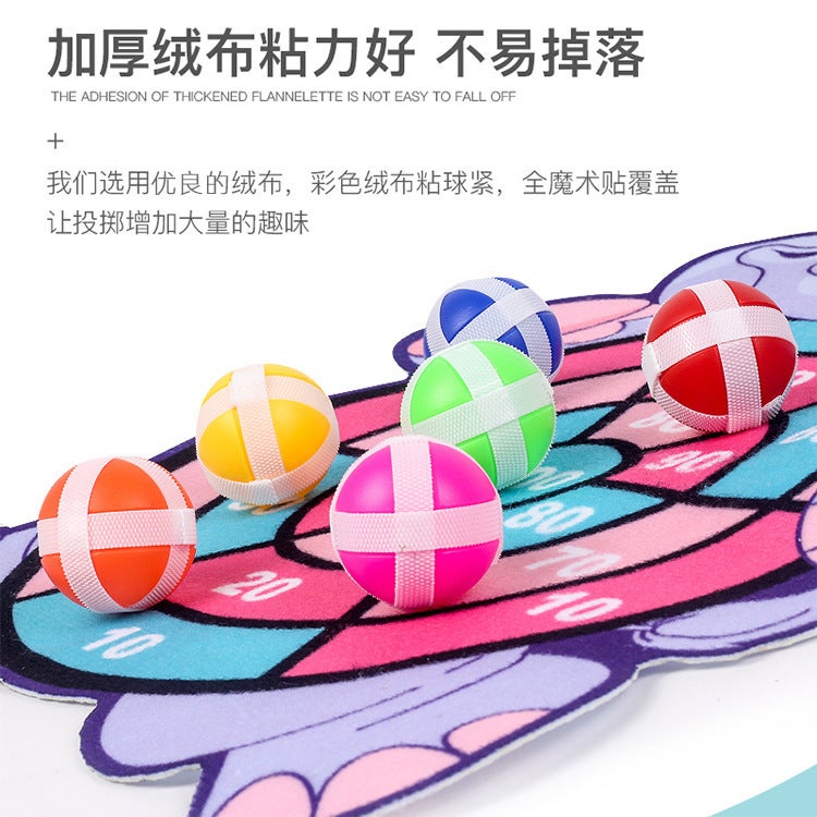 Ready Stock Children'S Sticky Ball Dart Board Cartoon Fun Dart Board Plus Velvet Various Creative Cartoon Frisbee - Image 5