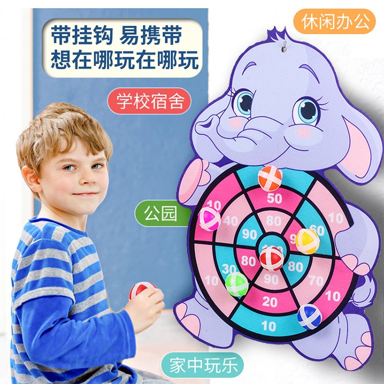 Ready Stock Children'S Sticky Ball Dart Board Cartoon Fun Dart Board Plus Velvet Various Creative Cartoon Frisbee - Image 3
