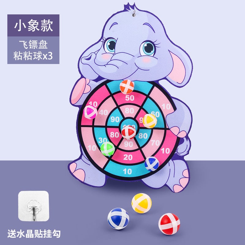 Ready Stock Children'S Sticky Ball Dart Board Cartoon Fun Dart Board Plus Velvet Various Creative Cartoon Frisbee - Image 1