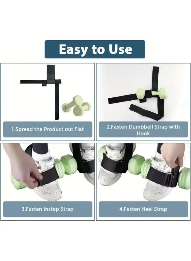 Dumbbell Attachment for Feet, Adjustable Foot Weights Ankle Straps, Tibialis Trainer, Leg Curl Kickbacks, Extensions Booty Workouts Women and Men, Extensions, Home Gym Equipment - Image 4