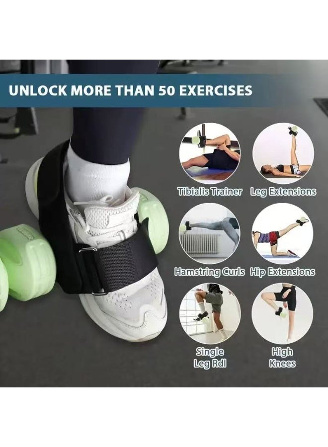 Dumbbell Attachment for Feet, Adjustable Foot Weights Ankle Straps, Tibialis Trainer, Leg Curl Kickbacks, Extensions Booty Workouts Women and Men, Extensions, Home Gym Equipment - Image 5