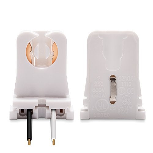 JACKYLED 12-Pack JACKYLED Non-Shunted Turn-Type T8 Lamp Holder UL Socket Tombstone with 10 inches Wires Attached for LED Fluorescent Tube Replacements - Image 3