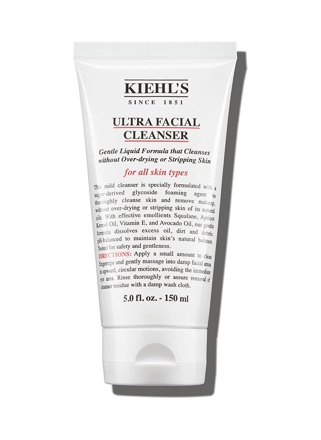 Kiehl's Ultra Facial Cleanser for Unisex, Formulated with a Sugar-derived Glycoside Foaming Agent, Safety and Gentleness Cleanse Skin, Maintain Skin's Natural Balance, 5 Ounce/150ml (All Skin Types)  - Image 1