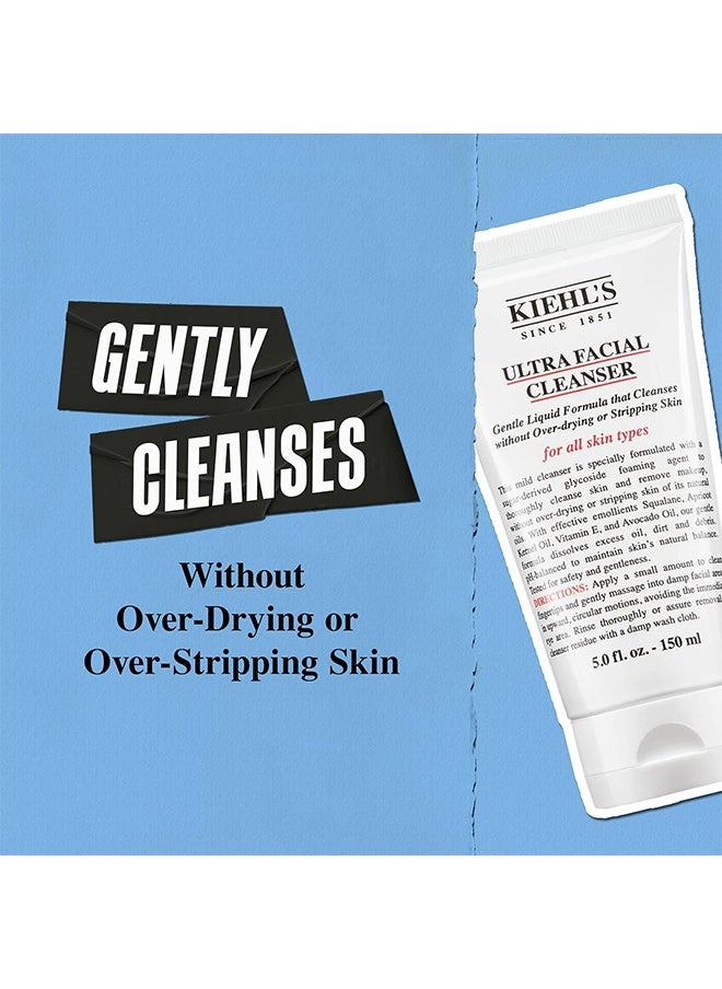 Kiehl's Ultra Facial Cleanser for Unisex, Formulated with a Sugar-derived Glycoside Foaming Agent, Safety and Gentleness Cleanse Skin, Maintain Skin's Natural Balance, 5 Ounce/150ml (All Skin Types)  - Image 4