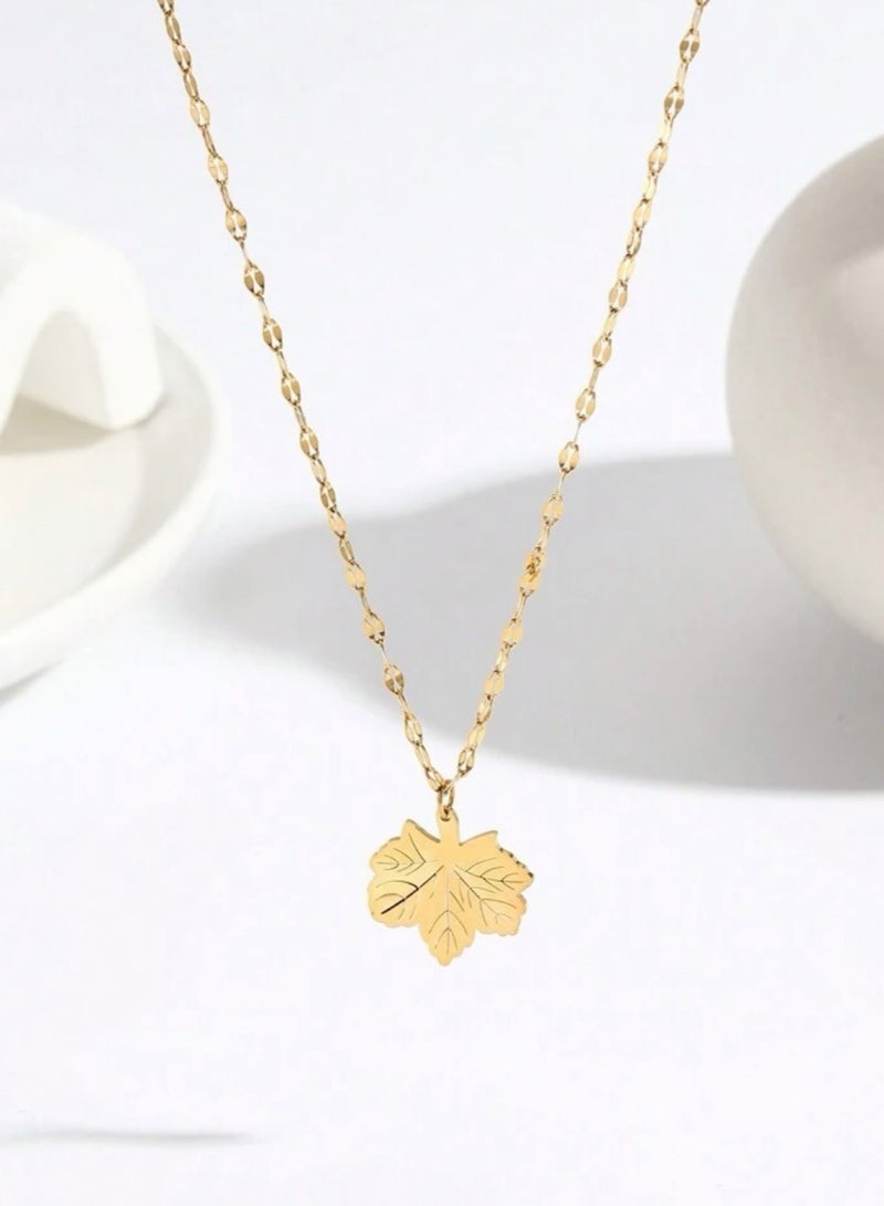 Equal Elegant Stainless Steel Gold Plated Necklace For Women - Image 3