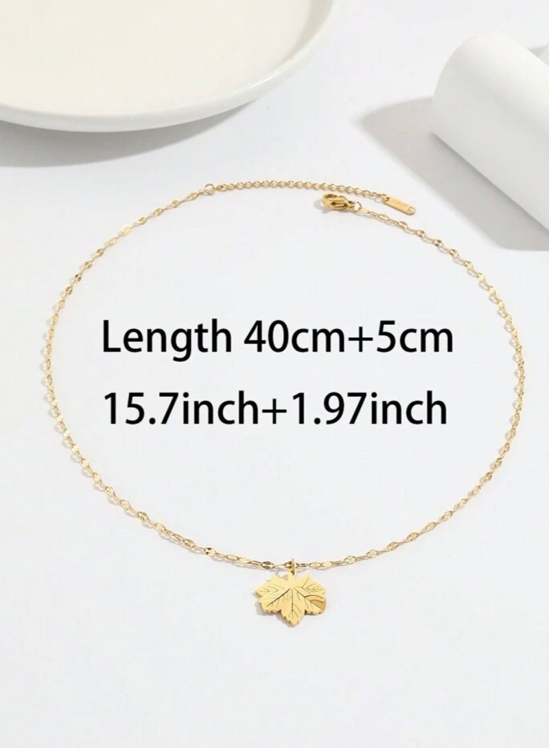 Equal Elegant Stainless Steel Gold Plated Necklace For Women - Image 4