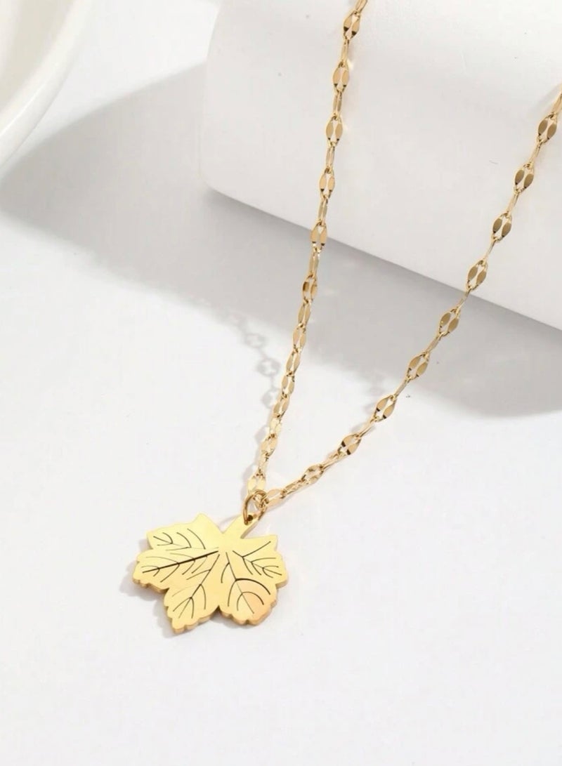 Equal Elegant Stainless Steel Gold Plated Necklace For Women - Image 2