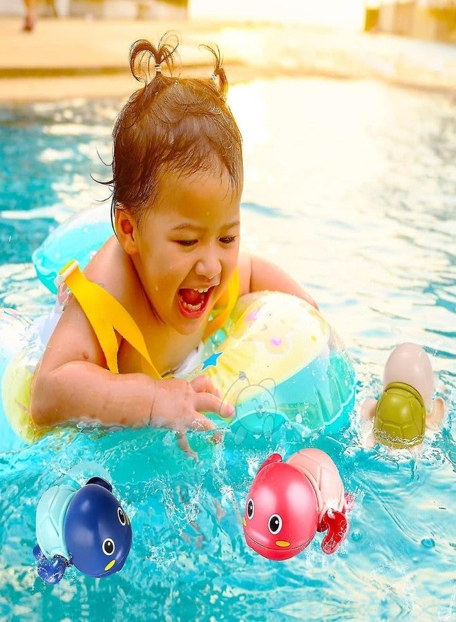 RuvAm Swimming Bath Toys for Toddlers 1-3, Floating Wind Up Toys for 1-5 Year Old Boy Girl, New Born Baby Bathtub Water Toys, Preschool Pool Toys (Turtle)(Pack of 1) Proudly Made in India - Image 4