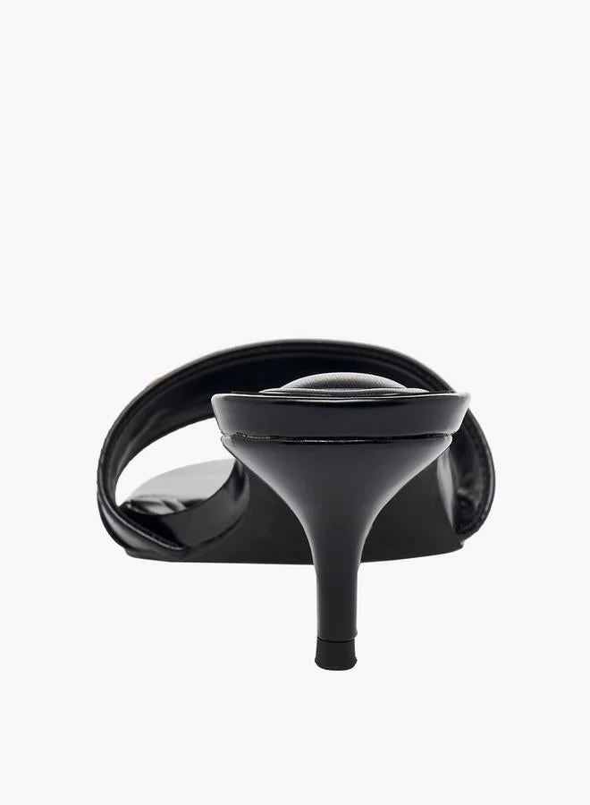 Flora Bella By Shoexpress BLACK Women Flared Heel Slip-On Sandals for Women | Best Price UAE