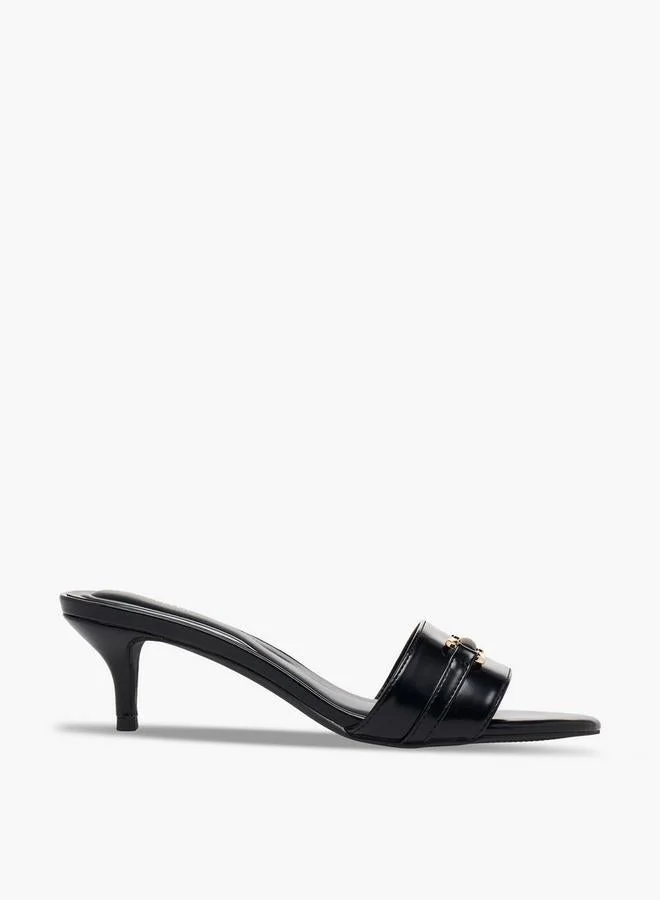 Women Flared Heel Slip-On Sandals