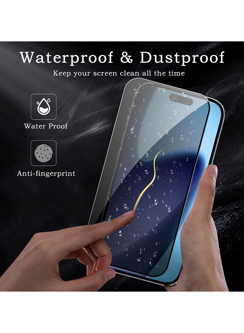 دكينج [3 حزمة] لجهاز iPhone 17 (6.3 بوصة) عبوة من 2 عبوة من فيلم واقي مقسى بملء الشاشة مضاد للزقزقة ومضاد لبصمات الأصابع ، عبوة واحدة مع فيلم واقي من عدسة الكاميرا ، مقاوم للكسر والصدمات ، صلابة HD 9H لا مقاومة للخدش الفقاعات. - Image 3