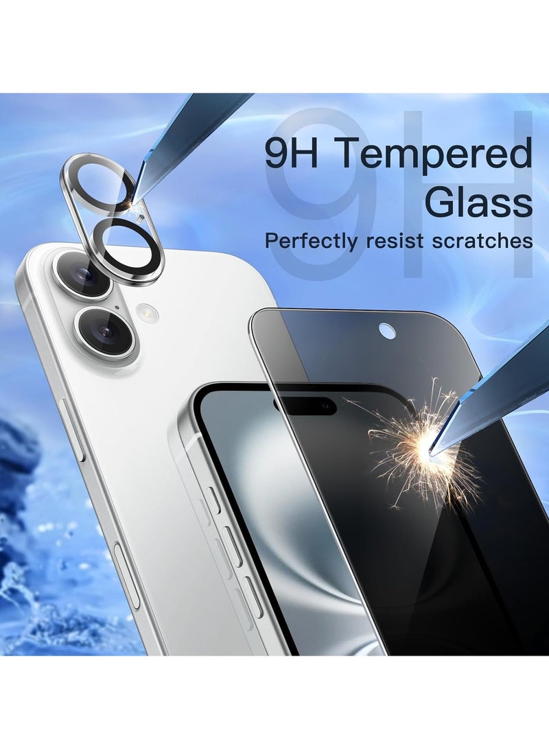 دكينج [3 حزمة] لجهاز iPhone 17 (6.3 بوصة) عبوة من 2 عبوة من فيلم واقي مقسى بملء الشاشة مضاد للزقزقة ومضاد لبصمات الأصابع ، عبوة واحدة مع فيلم واقي من عدسة الكاميرا ، مقاوم للكسر والصدمات ، صلابة HD 9H لا مقاومة للخدش الفقاعات. - Image 2