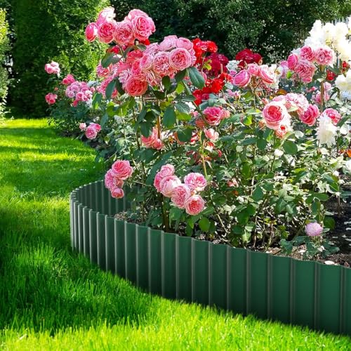 LAVEVE Corrugated Metal Garden Edging 4" x 10Ft, Landscape Edging Border for Lawn, Flower Bed, Garden Fence, Paver Edging (Green) - Image 5