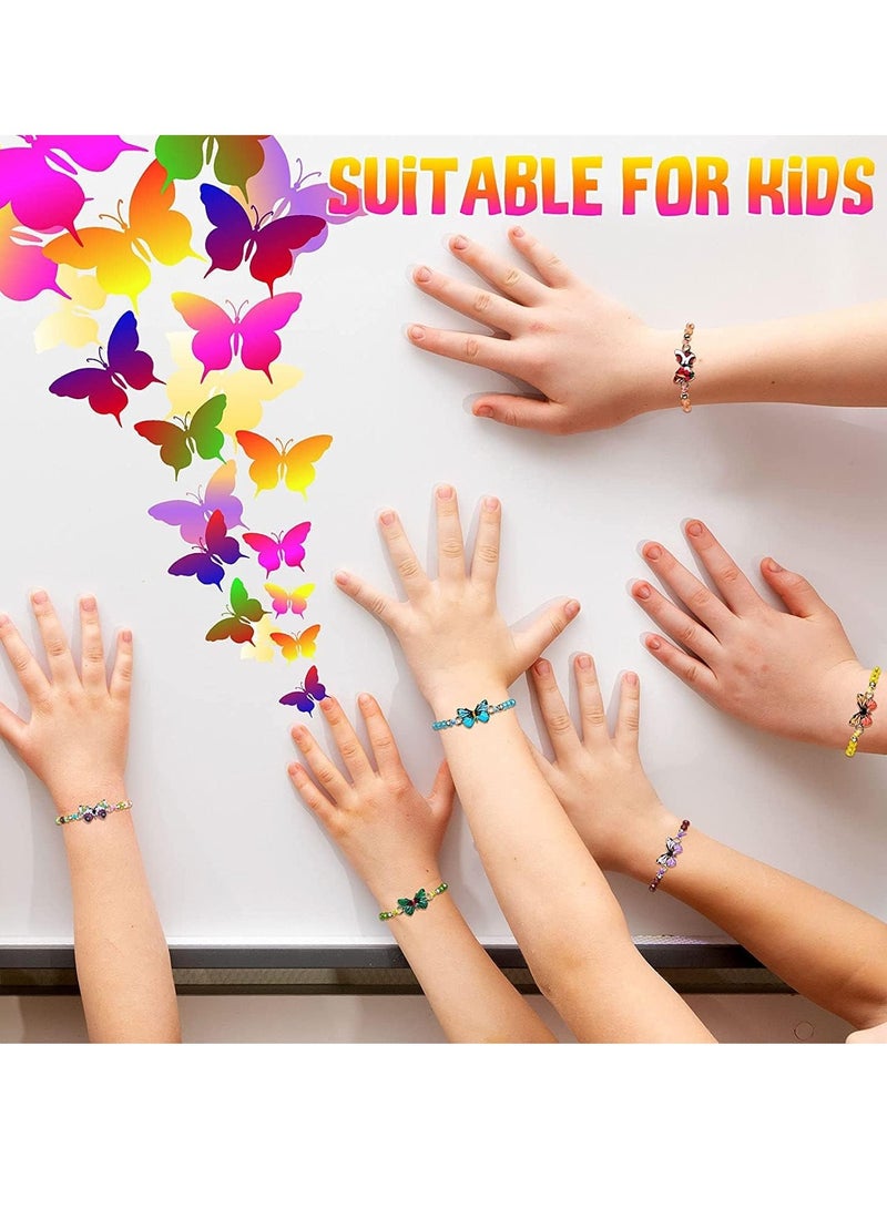 SOLARAE 12 قطعة أساور فراشة هدايا حفلات أساور صداقة ملونة قابلة للتعديل أساور منسوجة للنساء والفتيات والأطفال هدايا حفلات الفراشة الخيالية هدايا عيد الميلاد (النمط 3-12 قطعة) - Image 5