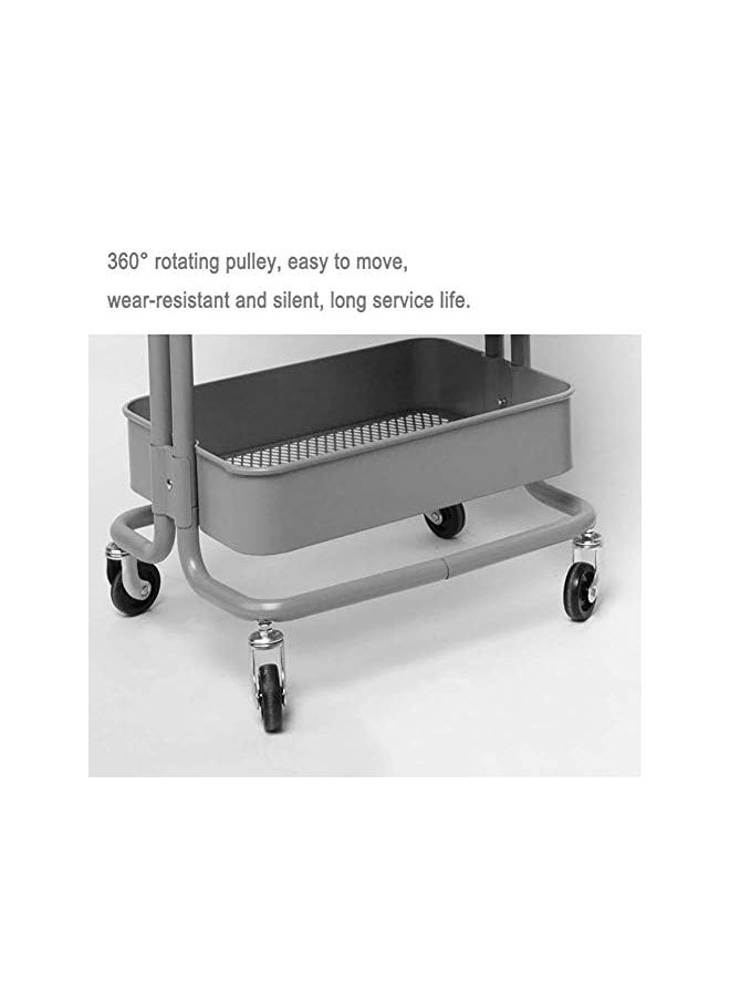 Zaboon - Small Trolley Living Room Kitchen Household Rack Storage Consolidation Shelf Floor Multilayer - Image 1