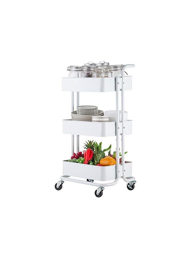 Zaboon - Small Trolley Living Room Kitchen Household Rack Storage Consolidation Shelf Floor Multilayer - Image 1