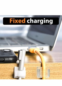 Y&D 50 Pcs Cable Clips, Adhesive Organizer Cord Holder, Durable Strong Wire Management for Car, Office and Home, Light Clips Decoration Support (Transparent)  - Image 2