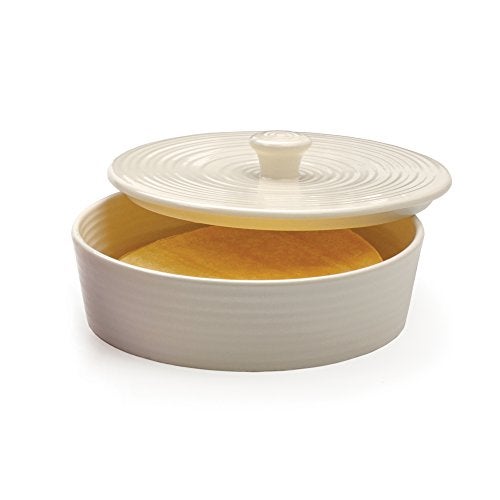 RSVP International Stoneware Tortilla Warmer & Server with Lid, Dishwasher, Microwave and Oven Safe, 8.5" Dia x 3.5", White - Image 4
