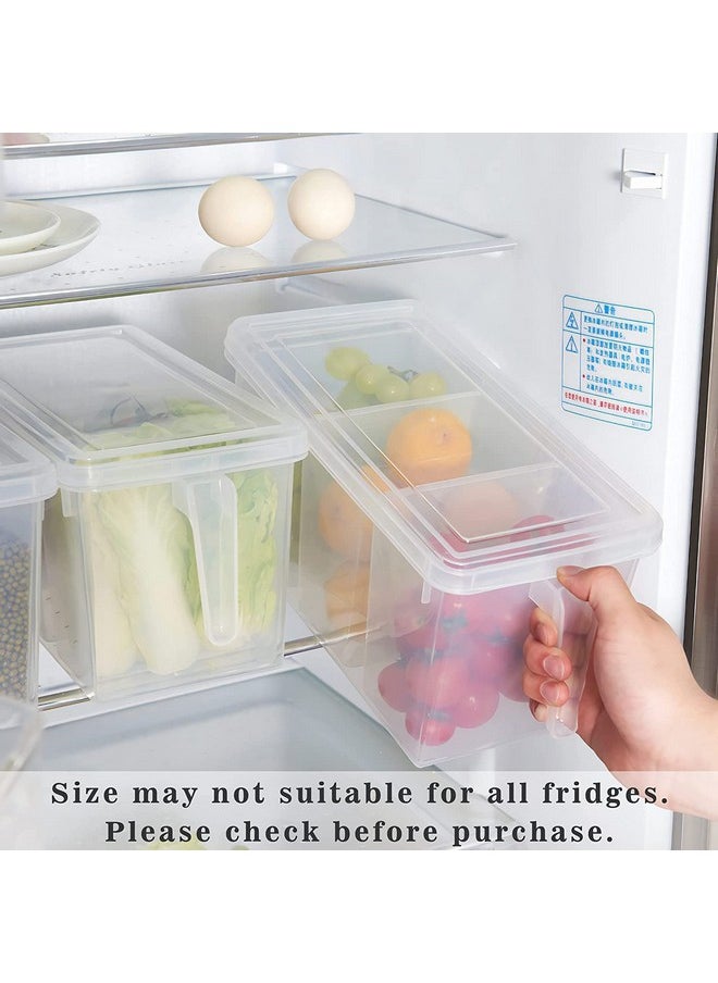Rylan Rylan Fridge Storage Boxes Fridge Organizer Storage Box For Kitchen Plastic Containers For Kitchen Storage Food Storage Fridge Storage Containers with 3 Bins (5 Liter-Pack of 1)  - Image 3