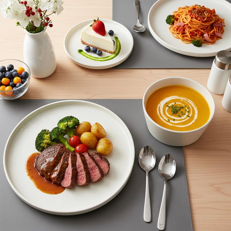 كويزين أرت طقم عشاء كويزين آرت وولا المكون من 12 قطعة، مصنوع من الخزف الحجري الأبيض، يكفي لأربعة أشخاص - يشمل أطباق العشاء والأطباق الجانبية والأوعية - أدوات مائدة عصرية ومتينة للاستخدام اليومي والهدايا. - Image 5