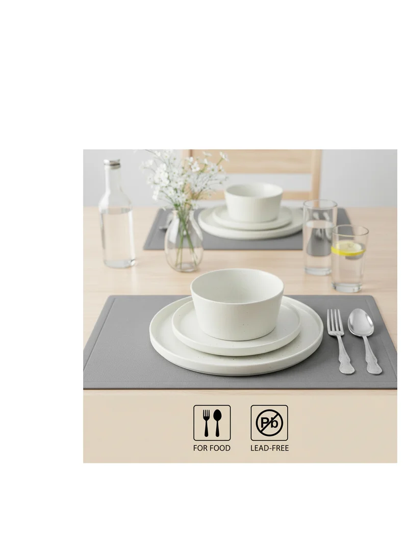 Cuisine Art Cuisine Art WOLA 12-Piece Dinner Set, White Stoneware Service for 4 - Includes Dinner Plates, Side Plates & Bowls - Durable Modern Tableware for Daily Use & Gifts