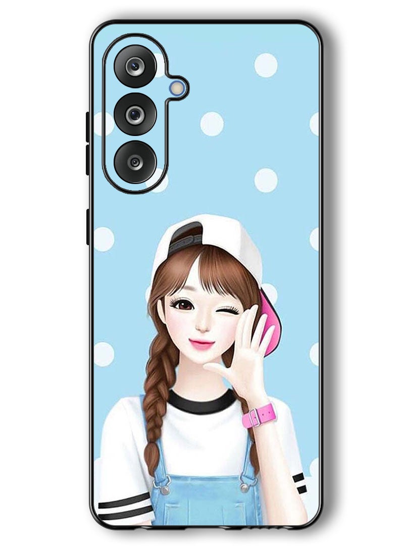 Theodor Case Compatible with Samsung Galaxy F36/ M36 6.7 Inch Protection Shockproof Bumper Cover Girl Wear Cap - Image 1