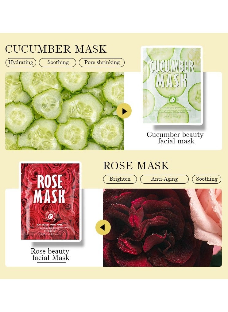 Kormesic قناع الورد 5 قطع، 25 مل لكل قطعة - ترطيب عميق، تهدئة وإصلاح، مناسب للاستخدام اليومي - Image 2