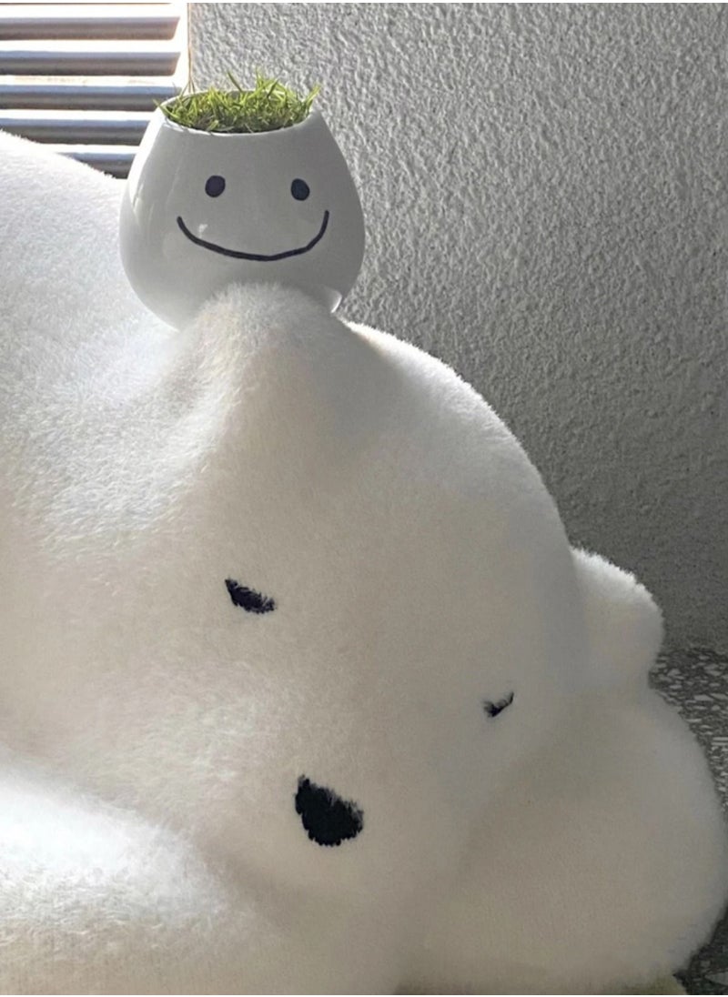 Merry Moments Floor Bear Cushion Polar Resting Bear Lying Bed Polar Bear Sofa Chair Nordic Style Leisure Lazy Chairs for Living Room Children Bedroom White Fabric H34xW53xL92 cm  - Image 2