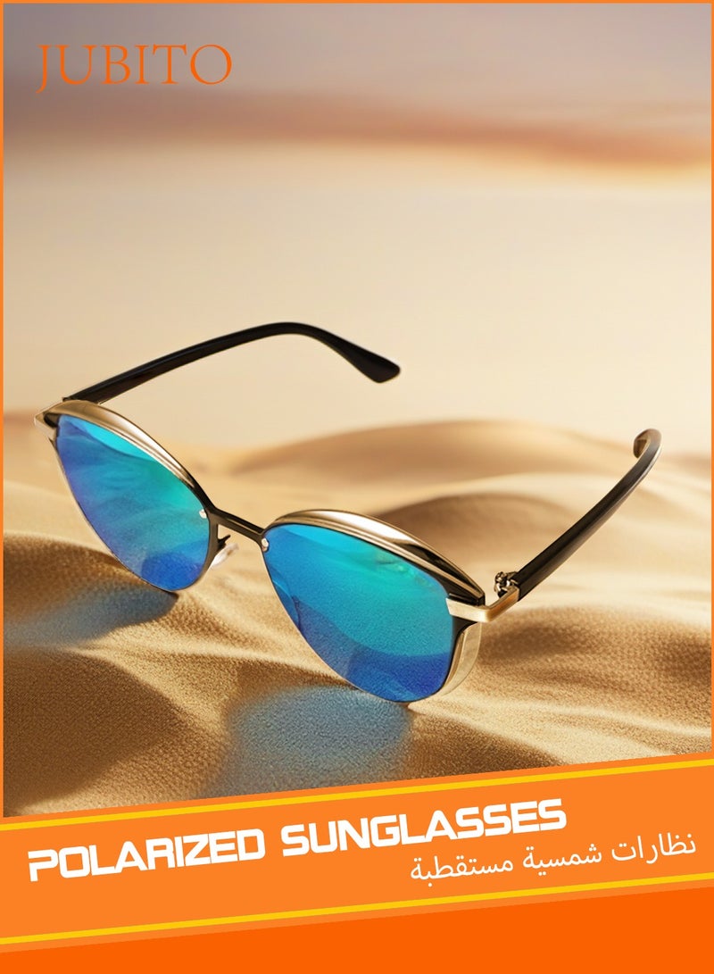 JUBITO polarized sunglasses for men and women stylish UV400 gold/blue - Image 1