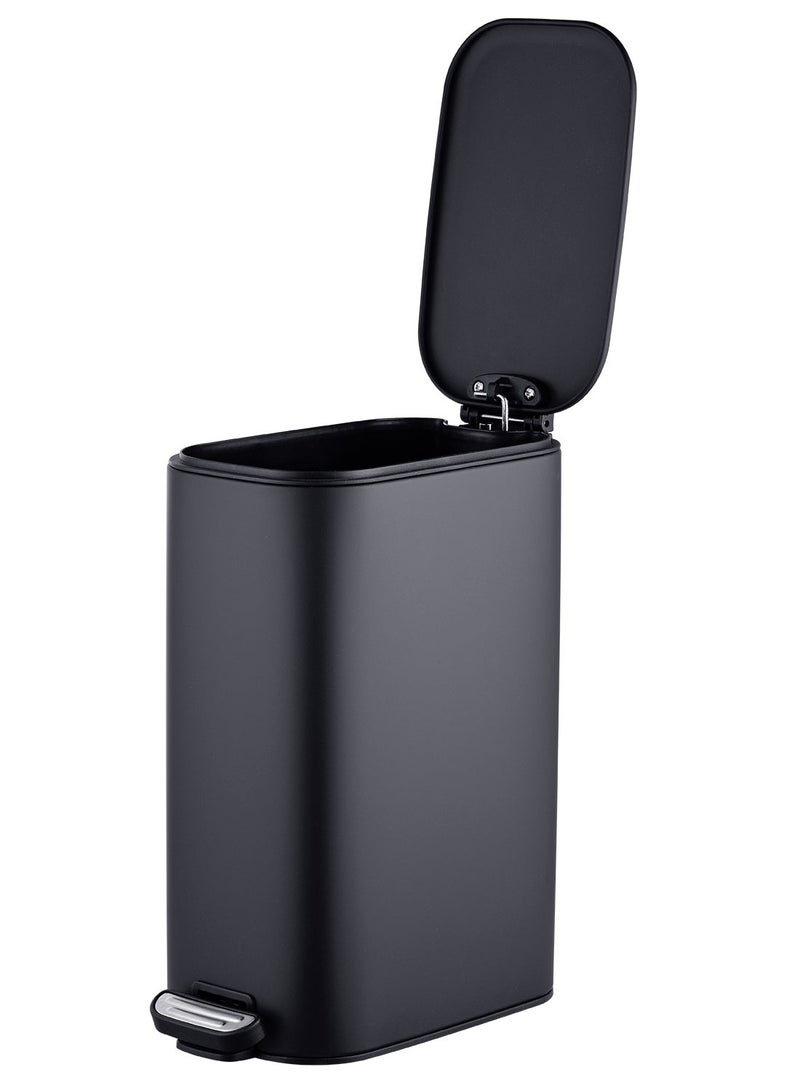 Noon East 16L Steel Trash Can with Soft Close Lid and Fingerprint-Resistant Surface for Kitchen, Bathroom, Black Matte, 19 x 34.7 x 34 cm - Image 2