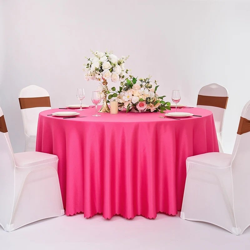 Y&D Modern Satin Tablecloth with Woven Table Runner and Single-Sided Table Skirt for Hotel and Restaurant Use – Elegant Table Runners for Banquet, Wedding & Event Decor - Image 1