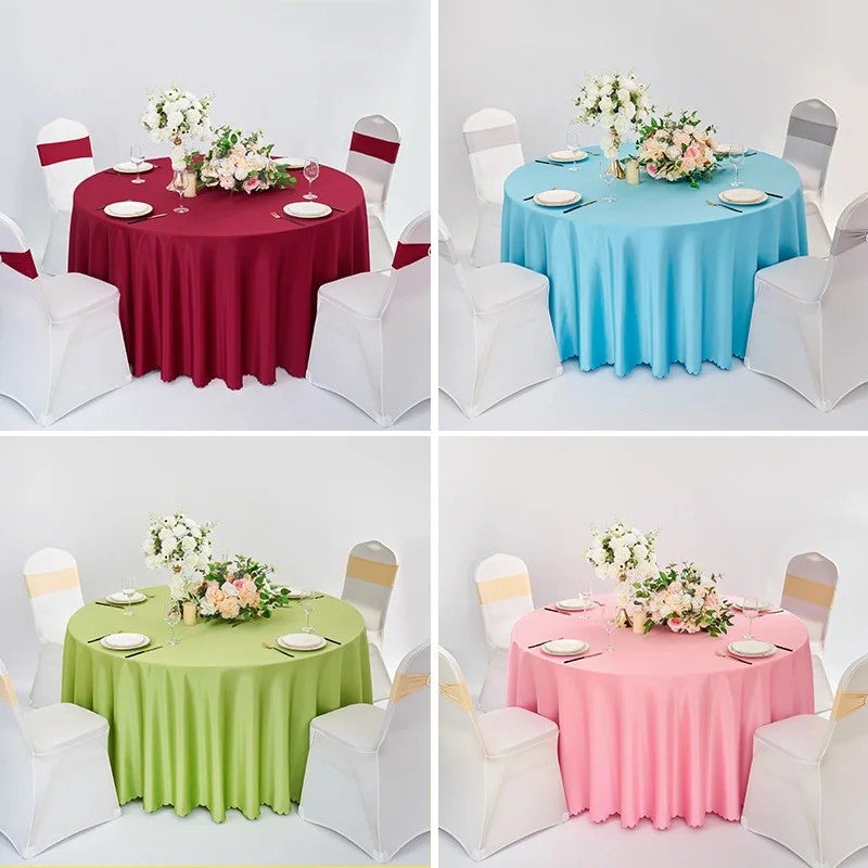 Y&D Modern Satin Tablecloth with Woven Table Runner and Single-Sided Table Skirt for Hotel and Restaurant Use – Elegant Table Runners for Banquet, Wedding & Event Decor - Image 2