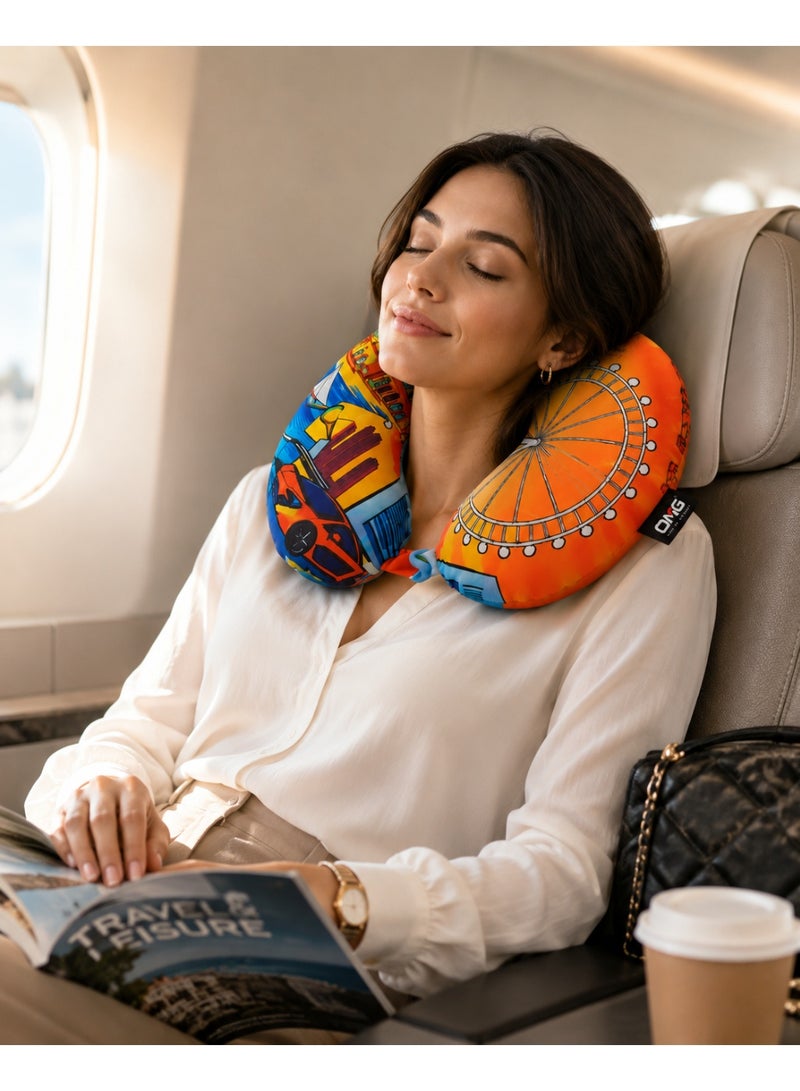 OMG Neck Pillow Travel – Soft U-Shaped Memory Foam Pillow for Airplane, Car, Office & Home Use, Ergonomic Neck Support, Lightweight & Portable - Image 2
