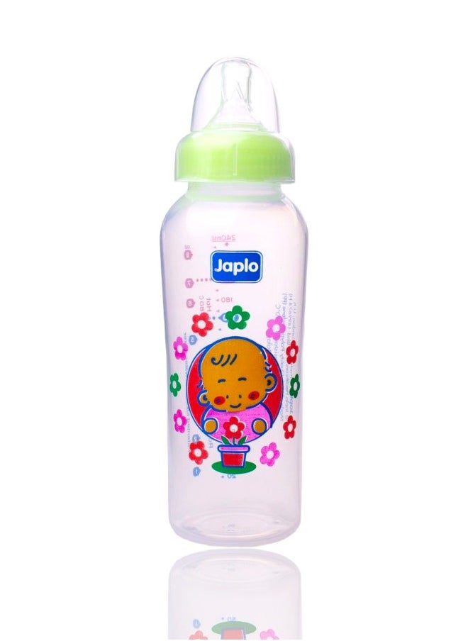 Japlo - Round baby feeding Bottle with Anti-colic nipple & Lukewarm water mixer size 240 ml RD240 BOX ( assorted) - Image 1