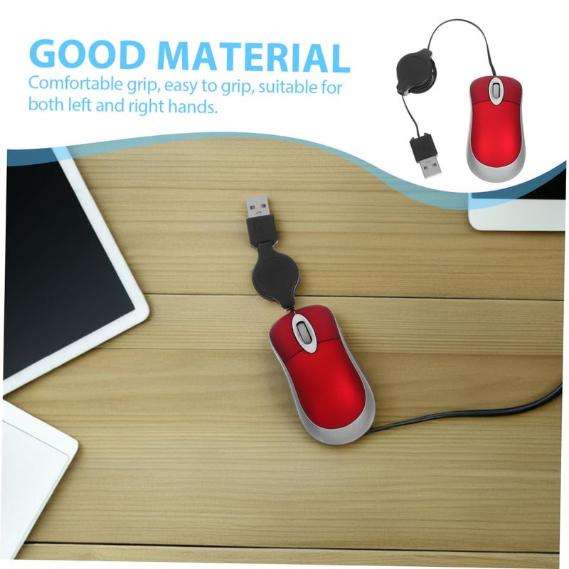 Retractable USB Wired Mouse Mini Optical Comfortable For Office And Home Use - Image 4