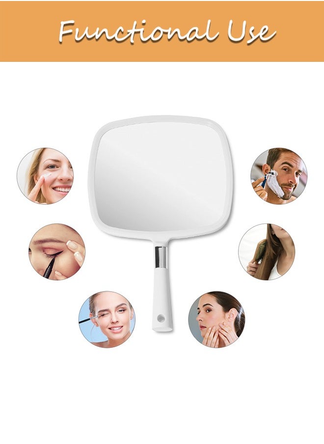 SNOWFLAKES SNOWFLAKES - Hand Mirror, Handheld Mirror with Handle, White Hang Makeup Mirror, Hairdresser Mirror. - Image 1