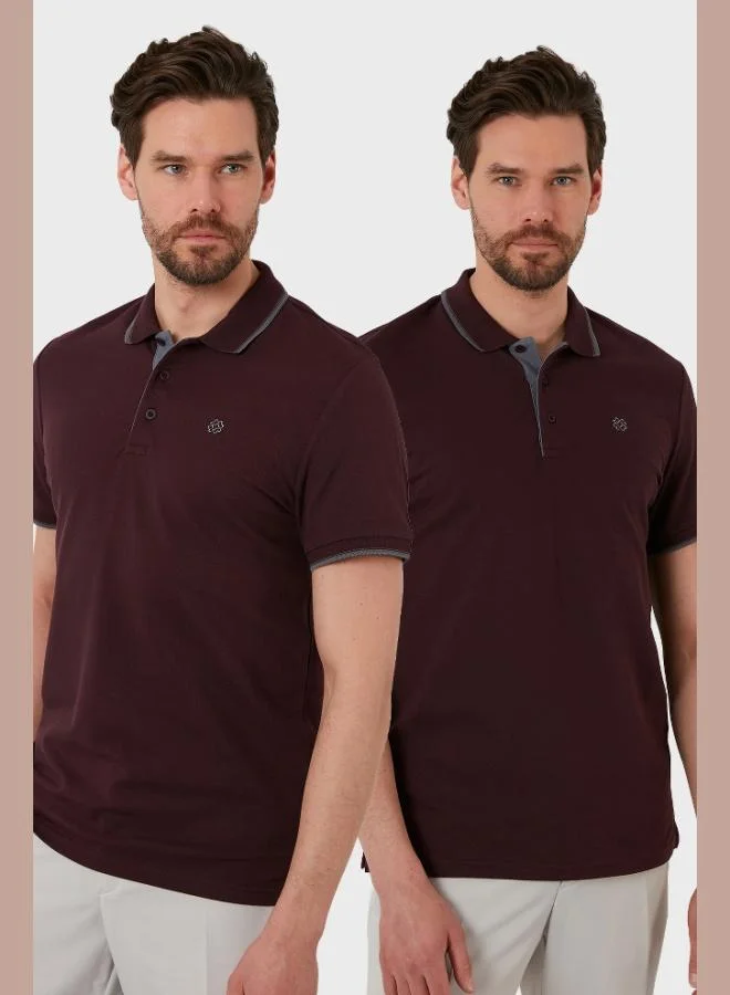 بوراتي قميص بولو رجالي قطن بوراتي بقصة ضيقة بياقة زر قطعتين