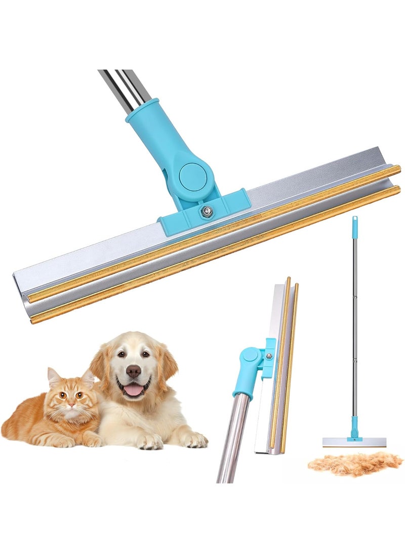 Pet Hair Remover Carpet Rake Lint Scraper with Adjustable 140cm Long Handle for Couch Rug, Dog Cat Hair Removal Brush Tool, Reusable Fur Broom for Car Furniture Mat Stairs  - Image 1