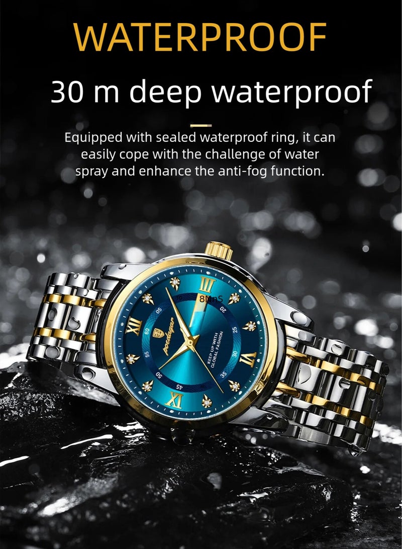 پوداجار ساعة رجالية مقاومة للماء ومضيئة كوارتز - 41 مم - Image 5