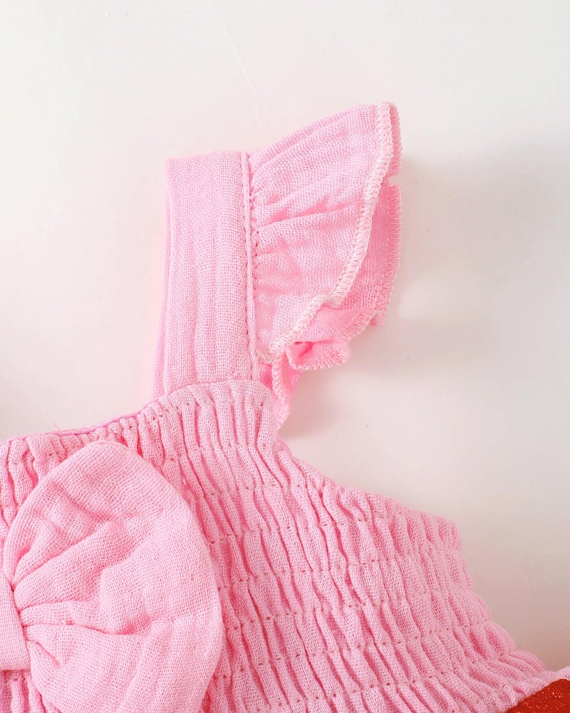 SODLON Baby Girl Dresses 0-3 Months Smocked Newborn Girl Clothes Sleeveless Tulle Tutu Summer Dress Infant Layer Ruffle Dresses Pink Strawberry Boho Outfit Casual Beach Sundress - Image 5