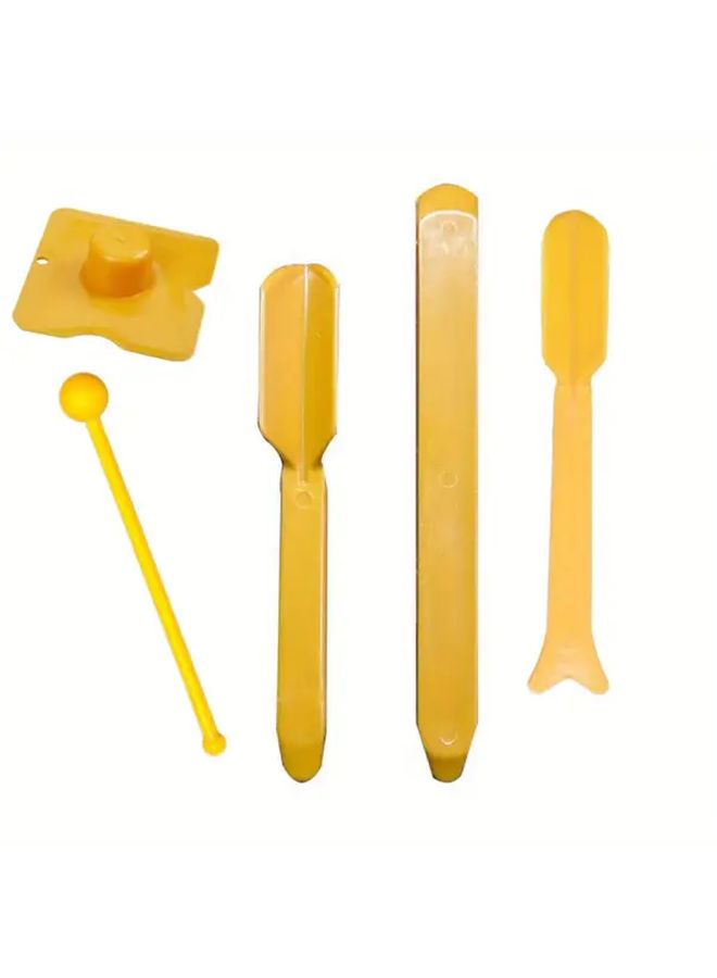 5 Piece Yellow Caulking Tool Kit Silicone Sealant Spreader Scraper - Image 1